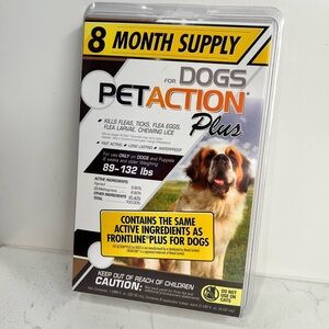 Pet Action Plus for Dogs, 8 Doses - 89-132 lbs. Flea Treatment